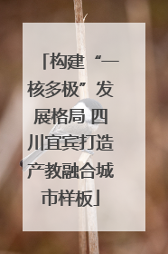 构建“一核多极”发展格局 四川宜宾打造产教融合城市样板