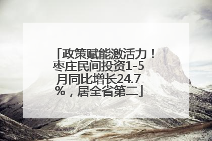 政策赋能激活力！枣庄民间投资1-5月同比增长24.7%，居全省第二