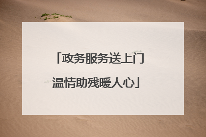 政务服务送上门 温情助残暖人心