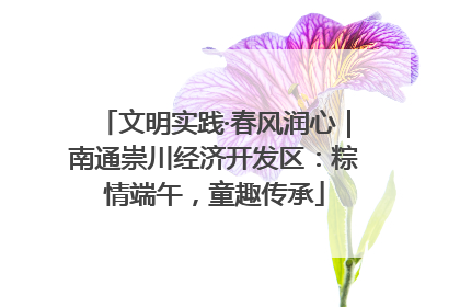 文明实践·春风润心｜南通崇川经济开发区：粽情端午，童趣传承
