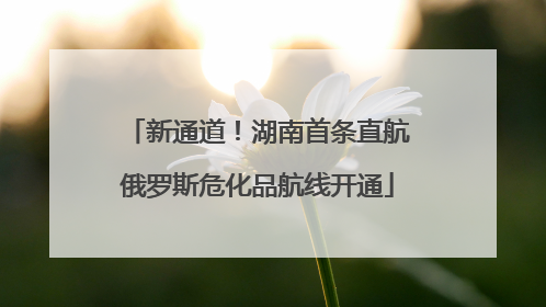 新通道！湖南首条直航俄罗斯危化品航线开通