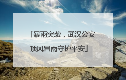 暴雨突袭，武汉公安顶风冒雨守护平安