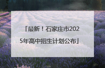 最新！石家庄市2025年高中招生计划公布
