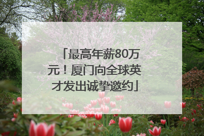 最高年薪80万元！厦门向全球英才发出诚挚邀约