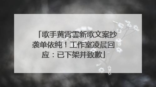 歌手黄霄雲新歌文案抄袭单依纯！工作室凌晨回应：已下架并致歉