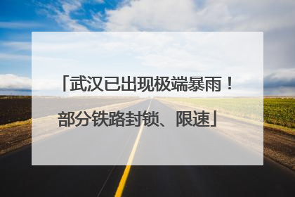 武汉已出现极端暴雨！部分铁路封锁、限速