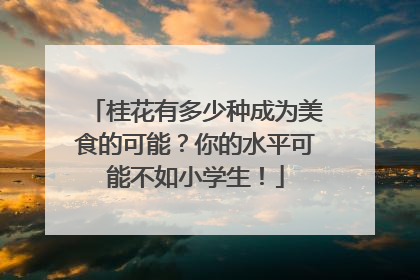 桂花有多少种成为美食的可能？你的水平可能不如小学生！