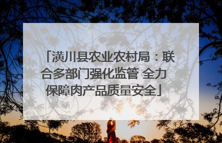 潢川县农业农村局：联合多部门强化监管 全力保障肉产品质量安全