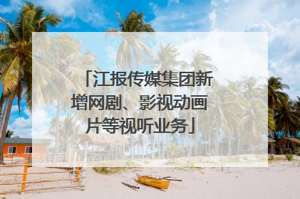 江报传媒集团新增网剧、影视动画片等视听业务