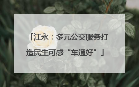 江永：多元公交服务打造民生可感“车通好”