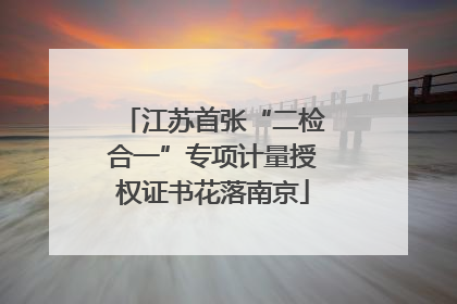 江苏首张“二检合一”专项计量授权证书花落南京