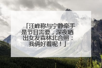 汪峰称与宁静牵手是节目需要，深夜晒出女友森林北合照：我俩好着呢！