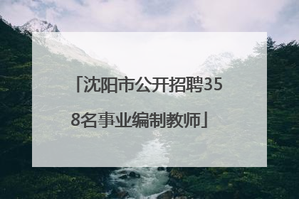 沈阳市公开招聘358名事业编制教师