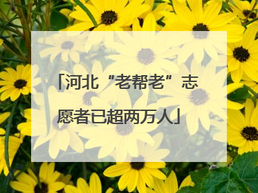 河北“老帮老”志愿者已超两万人