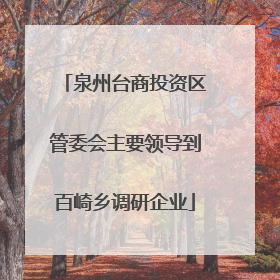 泉州台商投资区管委会主要领导到百崎乡调研企业
