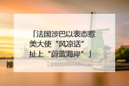 法国涉巴以表态惹美大使“风凉话” 扯上“蔚蓝海岸”