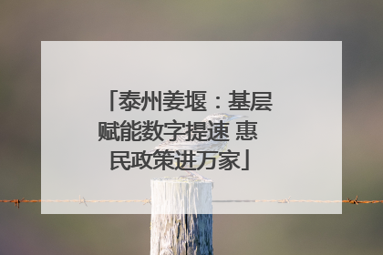 泰州姜堰：基层赋能数字提速 惠民政策进万家