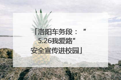 洛阳车务段：“5.26我爱路”安全宣传进校园