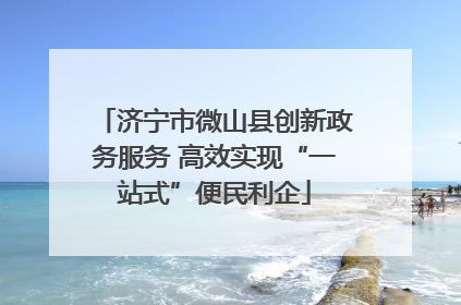 济宁市微山县创新政务服务 高效实现“一站式”便民利企