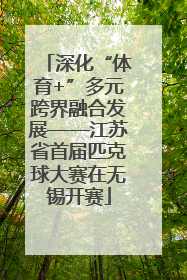 深化“体育+”多元跨界融合发展——江苏省首届匹克球大赛在无锡开赛