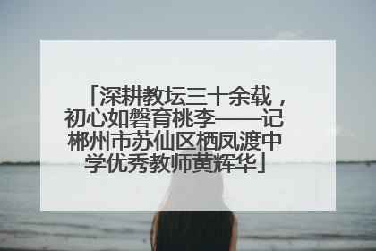 深耕教坛三十余载，初心如磐育桃李——记郴州市苏仙区栖凤渡中学优秀教师黄辉华