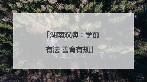 湖南双牌：学前有法 善育有规