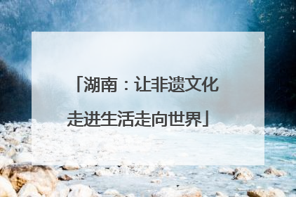 湖南：让非遗文化走进生活走向世界