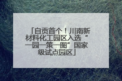 自贡首个！川南新材料化工园区入选“一园一策一图”国家级试点园区