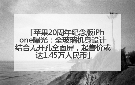 苹果20周年纪念版iPhone曝光：全玻璃机身设计结合无开孔全面屏，起售价或达1.45万人民币
