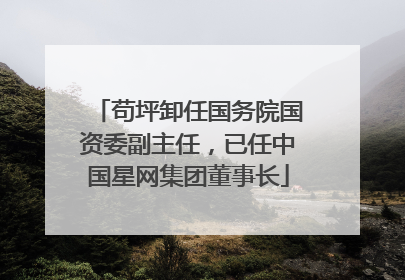 苟坪卸任国务院国资委副主任，已任中国星网集团董事长