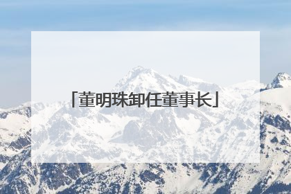 董明珠卸任董事长