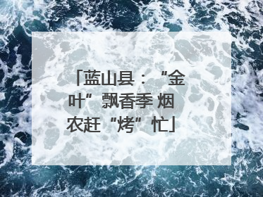 蓝山县：“金叶”飘香季 烟农赶“烤”忙