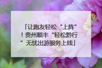 让跑友轻松“上阵”！贵州顺丰“轻松黔行”无忧出游服务上线