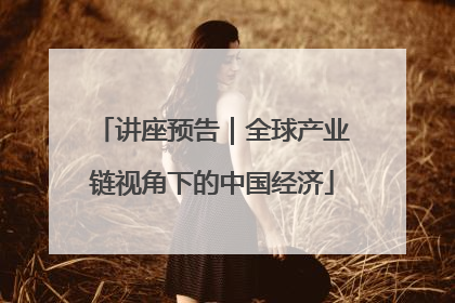 讲座预告｜全球产业链视角下的中国经济