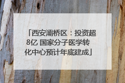 西安灞桥区：投资超8亿 国家分子医学转化中心预计年底建成
