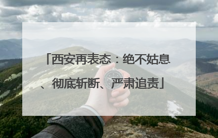 西安再表态：绝不姑息、彻底斩断、严肃追责