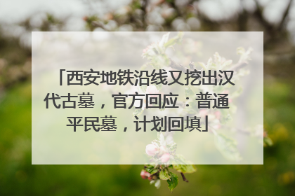 西安地铁沿线又挖出汉代古墓，官方回应：普通平民墓，计划回填