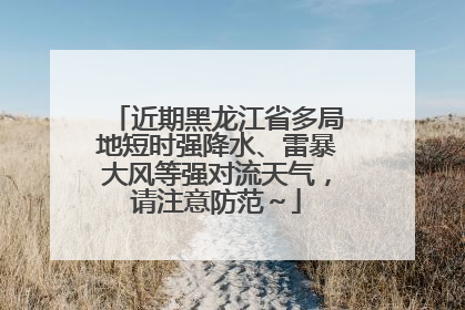 近期黑龙江省多局地短时强降水、雷暴大风等强对流天气，请注意防范～