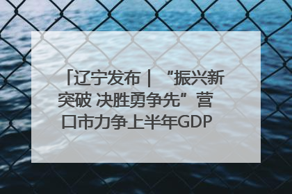 辽宁发布｜“振兴新突破 决胜勇争先”营口市力争上半年GDP增长6%左右