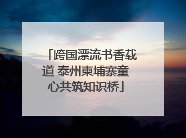 跨国漂流书香载道 泰州柬埔寨童心共筑知识桥