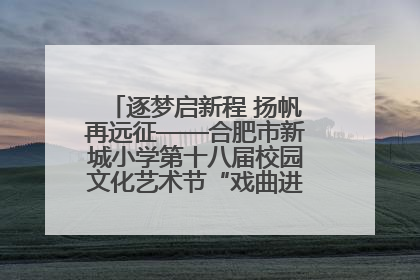 逐梦启新程 扬帆再远征——合肥市新城小学第十八届校园文化艺术节“戏曲进校园专场演出”