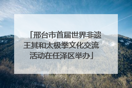 邢台市首届世界非遗王其和太极拳文化交流活动在任泽区举办
