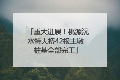 重大进展！桃源沅水特大桥42根主墩桩基全部完工