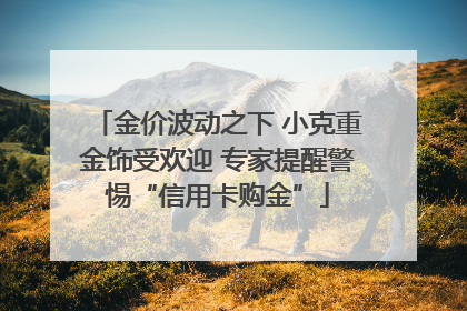 金价波动之下 小克重金饰受欢迎 专家提醒警惕“信用卡购金”
