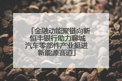 金融动能聚链向新 恒丰银行助力聊城汽车零部件产业挺进新能源赛道