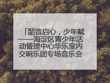 韶音启心，少年赋——海淀区青少年活动管理中心华乐室内交响乐团专场音乐会圆满举办