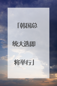 韩国总统大选即将举行