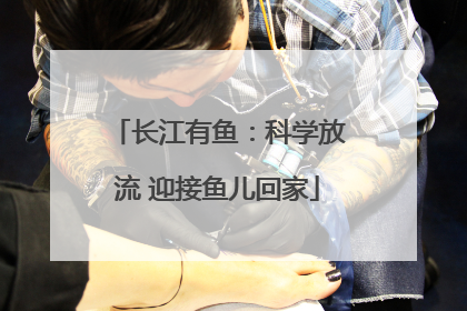 长江有鱼：科学放流 迎接鱼儿回家
