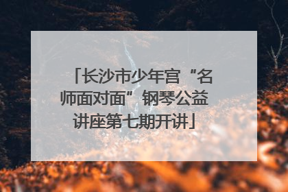 长沙市少年宫“名师面对面”钢琴公益讲座第七期开讲