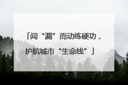 闻“漏”而动练硬功，护航城市“生命线”